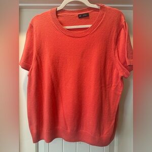 Gap CashSoft Short Sleeve Baby Tee Sweater XL TALL Coral Pink